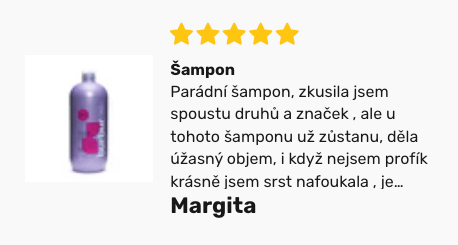 Customer review of a shampoo on GROOMO.cz - Margita, 5 stars